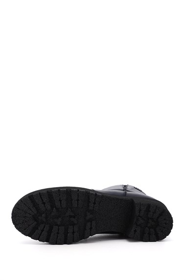 Gön Genuine Leather Round Toe Heeled Rubber Sole Zippered Womens Daily Boots 52421