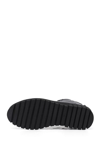 Womens Navy Blue Antique Zippered Rubber Sole Genuine Leather Combat Boots