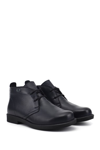 Womens Navy Blue Antique Rubber Sole Genuine Leather Boot