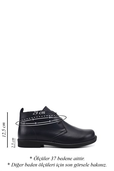 Womens Navy Blue Antique Rubber Sole Genuine Leather Boot