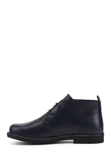 Womens Navy Blue Antique Rubber Sole Genuine Leather Boot