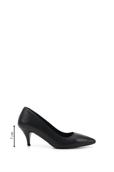 Kadın Lacivert Antik Sivri Burun İnce Topuklu Hakiki Deri Stiletto