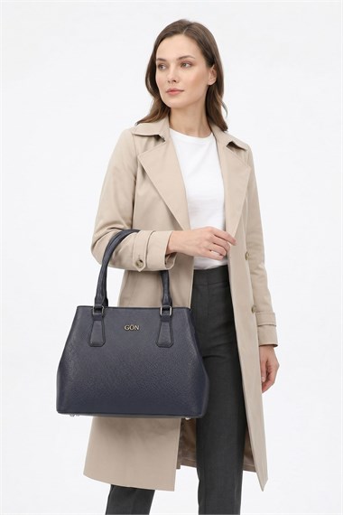 Womens Navy Blue Hand and Shoulder Bag