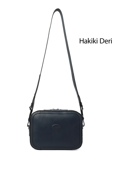 Kadın Lacivert Hakiki Deri Uzun Askılı Omuz Çantası