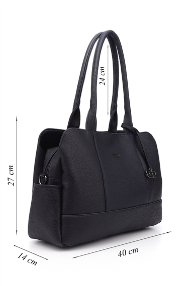 Womens Navy Blue Long Strap Hand and Shoulder Bag