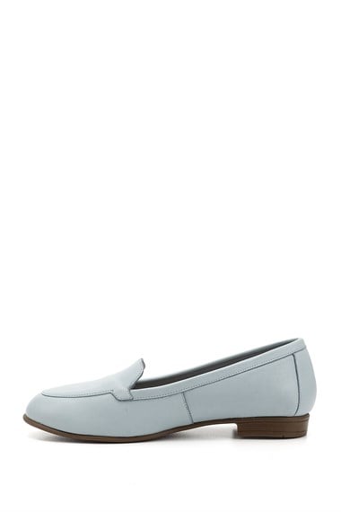 Womens Blue Antique Genuine Leather Ballerina