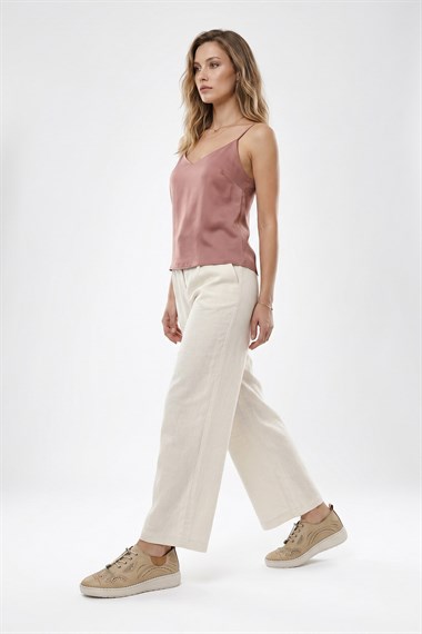 Kadın Nude Bağcıklı Hakiki Deri Comfort Ayakkabı