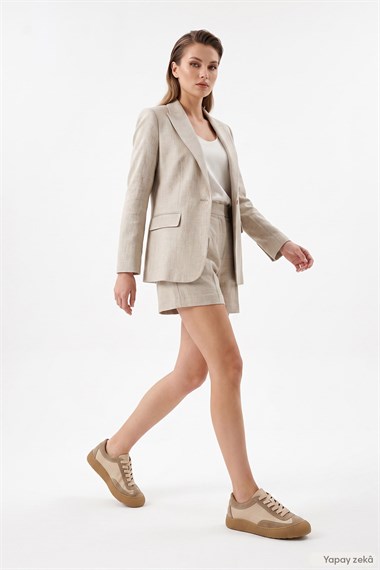 Women’s Nude Laced Genuine Leather Sneaker