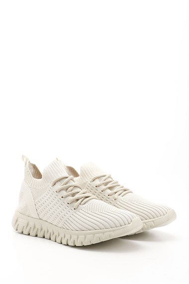 Kadın Nude Triko Bağcıklı Memory Foam Tabanlıklı Comfort Sneaker