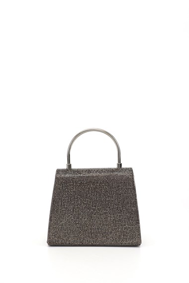 Womens Platinum Embellished Long Chain Hand and Shoulder Dress Bag