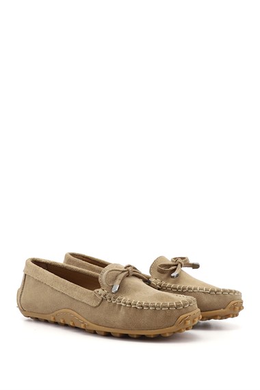 Kadın Sahra Süet Fiyonklu Hakiki Deri Comfort Loafer