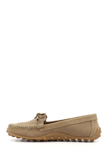 Kadın Sahra Süet Fiyonklu Hakiki Deri Comfort Loafer