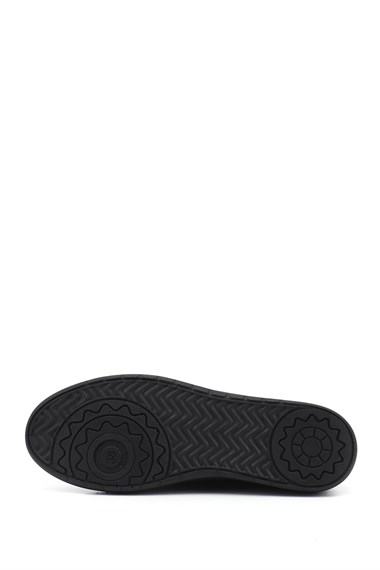Womens Black Laced Genuine Leather Comfort Shoes