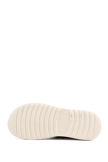 Kadın Siyah Bağcıklı Hakiki Deri Sneaker