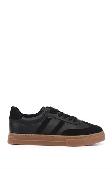 Kadın Siyah Bağcıklı Sneaker