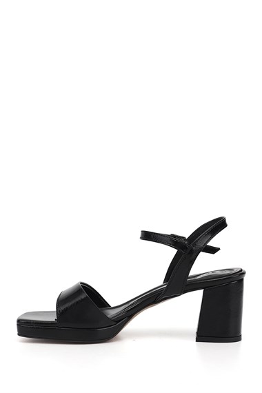 Kadın Siyah Bilekten Bağlı Platform Topuklu Sandalet
