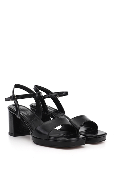Womens Black Ankle Tied Strappy Sandals