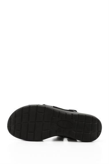 Kadın Siyah Cırt Bantlı Dolgu Topuk Comfort Sandalet