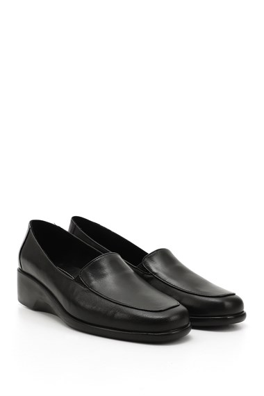 Women Black Platform Genuine Leather Shoes