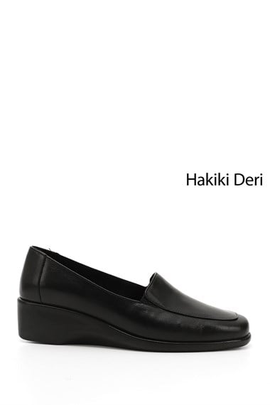 Women Black Platform Genuine Leather Shoes