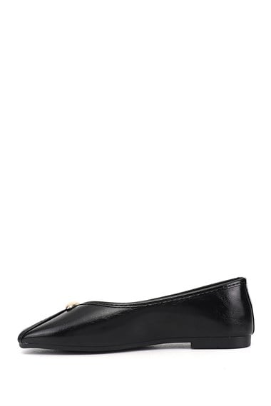 Womens Black Flat Sole Ballet Flats