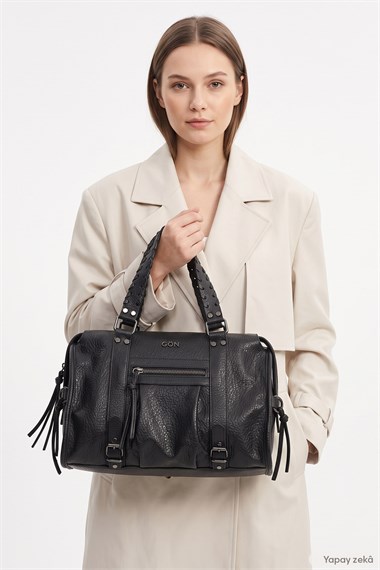 Womens Black Hand and Shoulder Bag