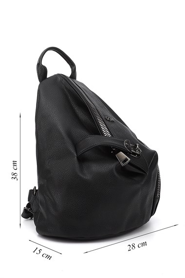 Womens Black Handbag and Backpack