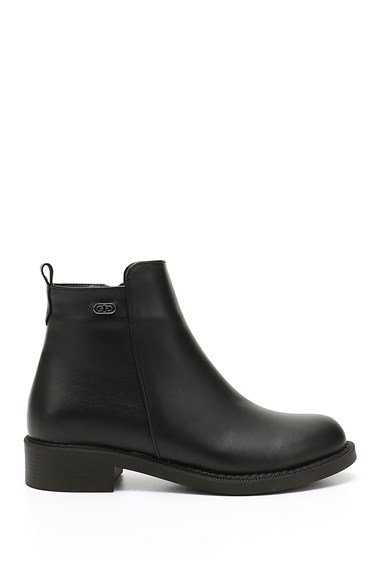 Kadın Siyah Fermuarlı Termo Taban Bot