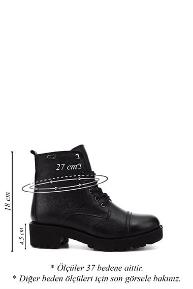 Womens Black Floater Zippered Rubber Sole Genuine Leather Combat Boots