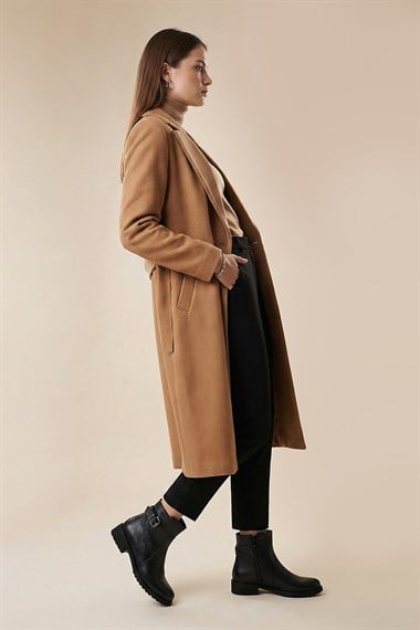 Kadın Siyah Floter Fermuarlı Kauçuk Taban Hakiki Deri Bot