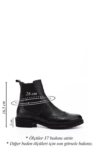 Womens Black Floater Rubber Sole Genuine Leather Chelsea Boots