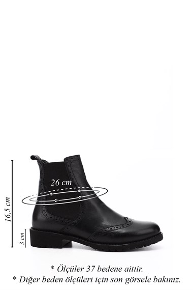 Womens Black Floater Rubber Sole Genuine Leather Chelsea Boots