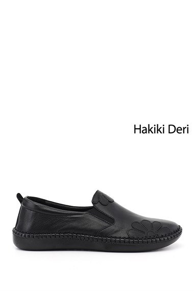 Kadın Siyah Hakiki Deri Comfort Ayakkabı