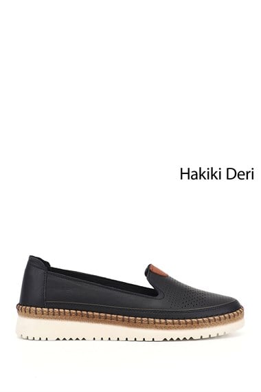Kadın Siyah Hakiki Deri Comfort Ayakkabı