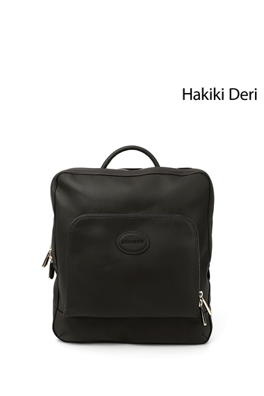 Kadın Siyah Hakiki Deri El Ve Sırt Çantası