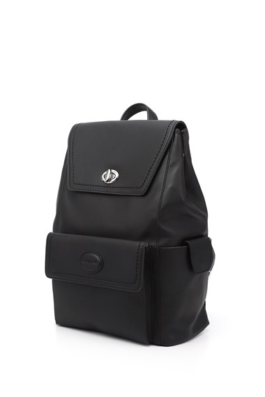 Kadın Siyah Hakiki Deri El ve Sırt Çantası