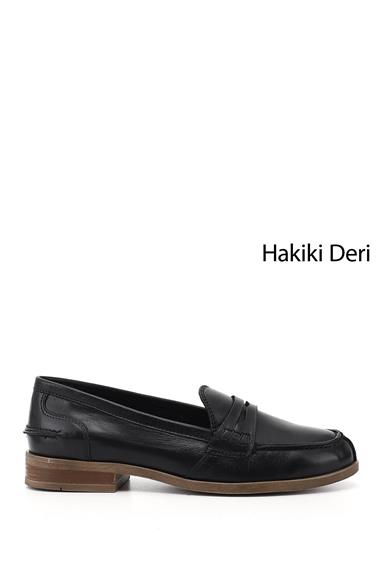 Kadın Siyah Hakiki Deri Loafer Ayakkabı