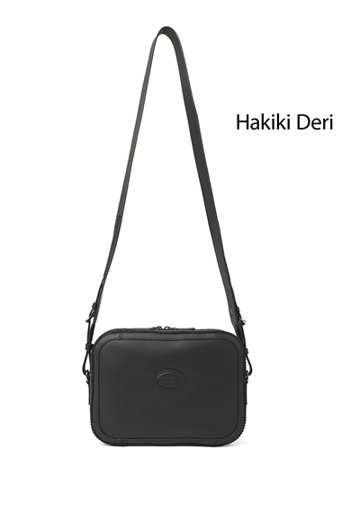 Kadın Siyah Hakiki Deri Uzun Askılı Omuz Çantası