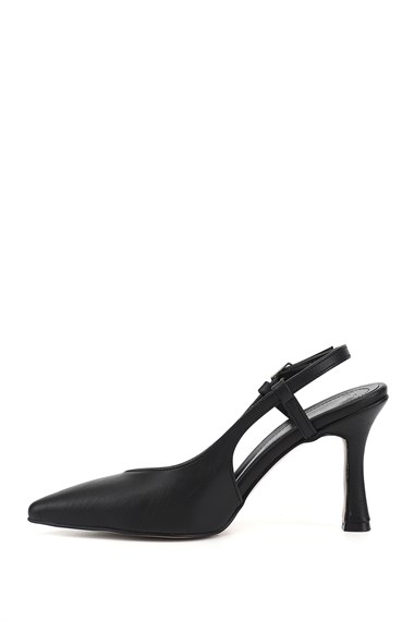 Womens Black Stiletto Heel Slingback Shoes