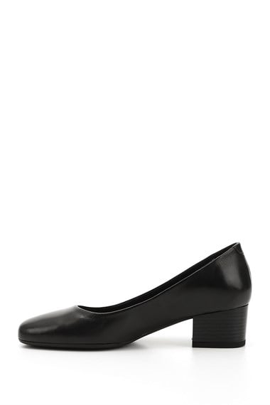 Womens Black Low Heel Genuine Leather Shoes