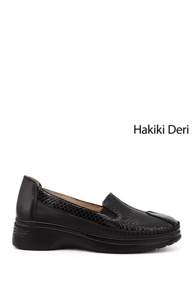 Womens Black Krako Platform Genuine Leather Comfort Shoes