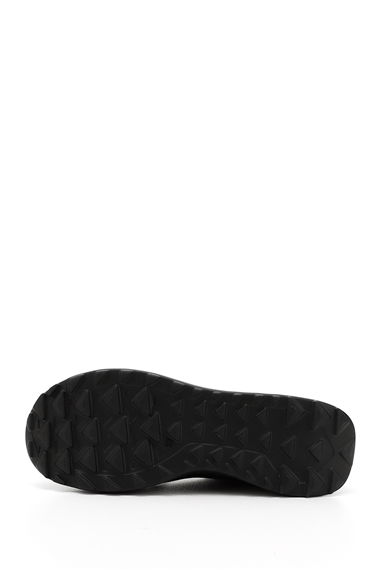 Kadın Siyah Lastik Bağcıklı Comfort Dolgu Taban Hakiki Deri Sneaker