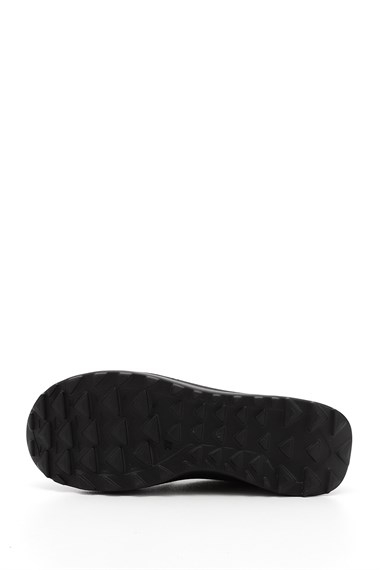 Kadın Siyah Lastik Bağcıklı Comfort Dolgu Taban Hakiki Deri Sneaker