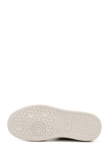 Kadın Siyah Lastik Bağcıklı Dolgu Taban Hakiki Deri Sneaker