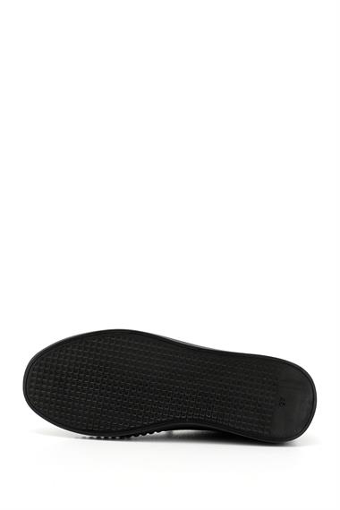 Kadın Siyah Lastik Bağcıklı Hakiki Deri Comfort Ayakkabı