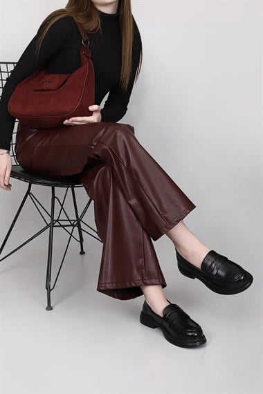 Womens Black Mary Jane Ballet Flats