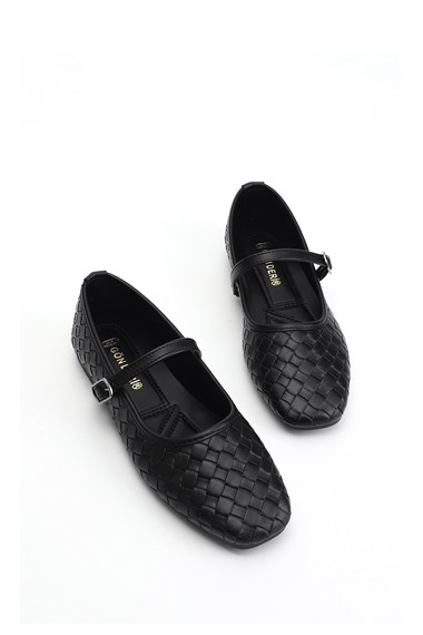 Womens Black Mary Jane Flat