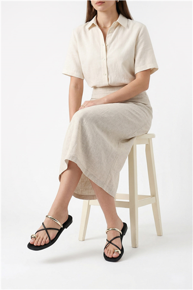 Kadın Siyah Parmak Arası Terlik