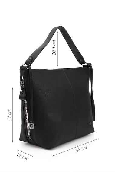 Womens Black Fringe Shoulder Bag