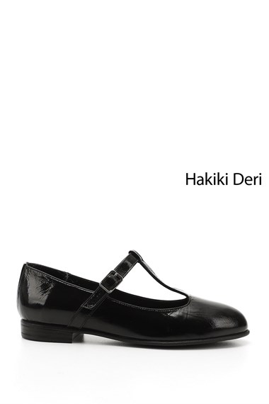 Womens Black Patent Leather Genuine Leather Ballerinas
